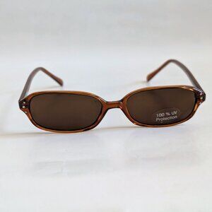 NWT Vintage 90's Small Plastic Rectangle Lady Fashion Sunglasses (S. Tortoise)
